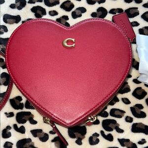 Coach Red Heart-Shaped Crossbody Bag